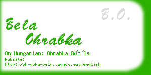 bela ohrabka business card